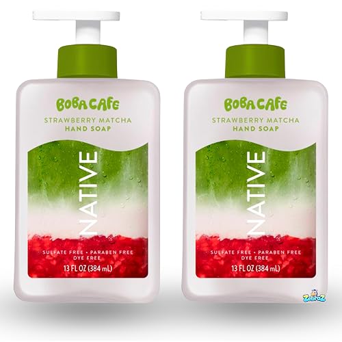 Native Liquid Hand Soap, Limited Edition Strawberry Matcha, Sulfate Free Hand Soap, Boba Café, 13 fl oz - Pack Of 02 Beauty & Personal Care Native