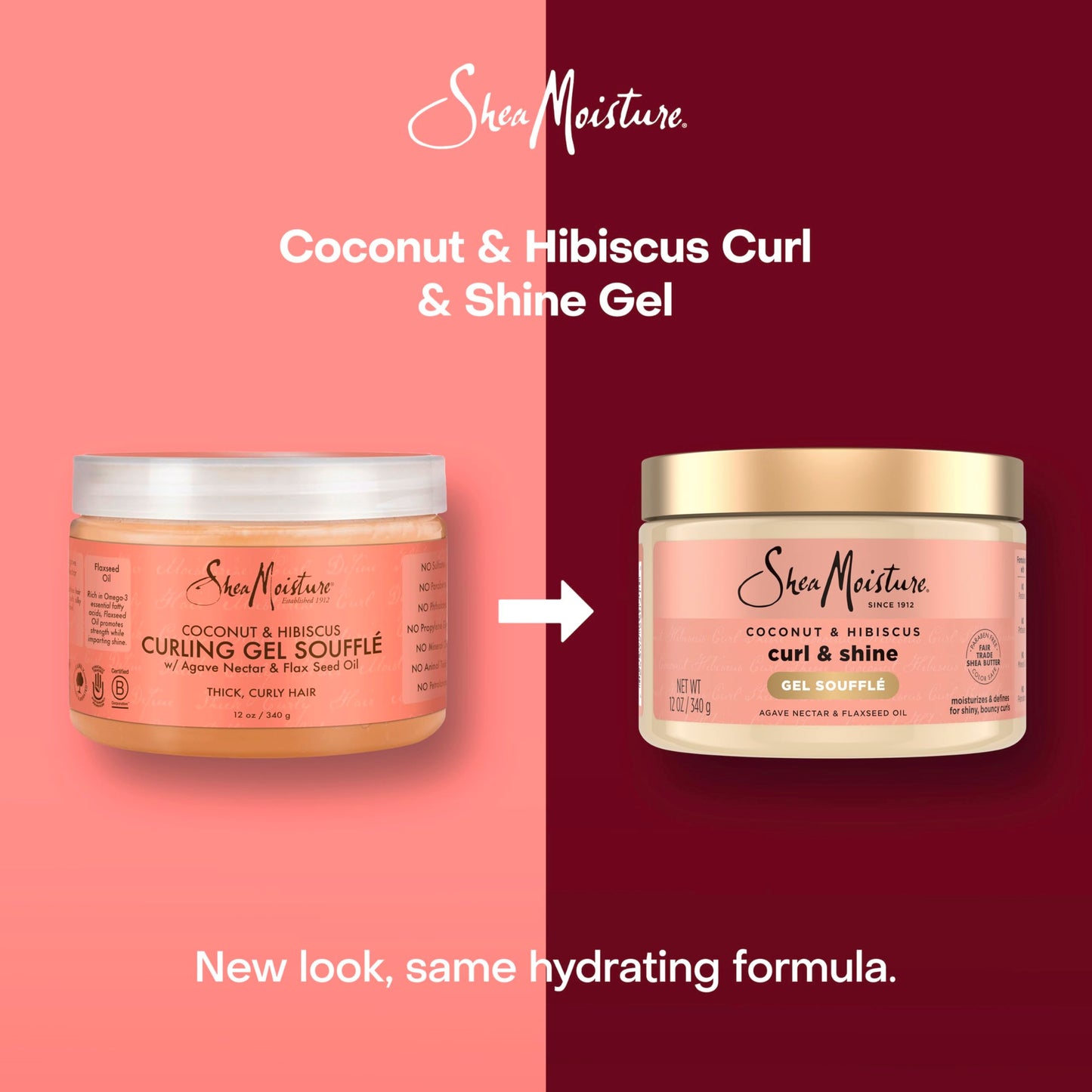 SheaMoisture Curling Gel Souffle Coconut and Hibiscus for Thick, Curly Hair to Moisturize and Protect Hair 12 oz Beauty & Personal Care Shea Moisture