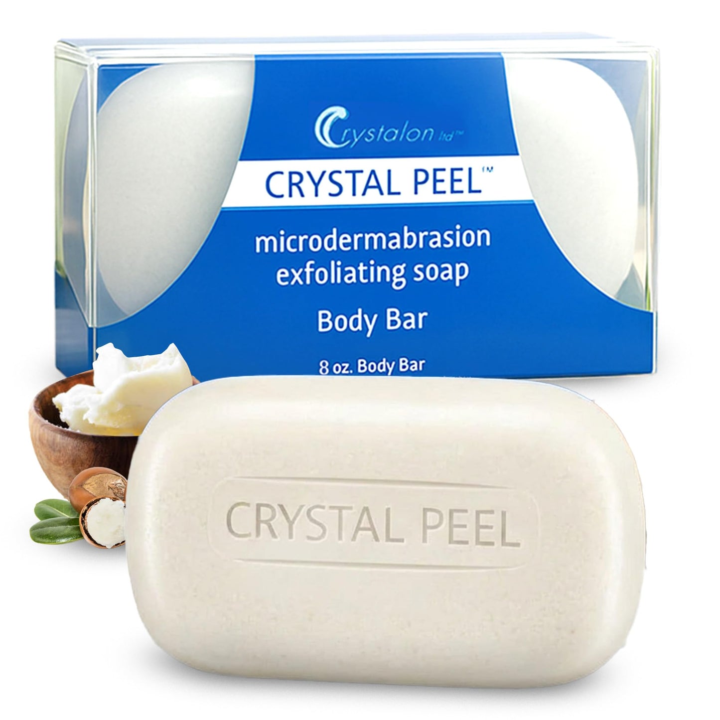 Exfoliating Bar Soap for Men & Women, Crystal Peel Luxury Microdermabrasion Hydrating & Exfoliating Body Soap Bar Solid Magnesium Mineral Scrub Beauty & Personal Care Crystalon Crystal Peel