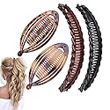 Aaiffey 4pcs Banana Hair Clips Vintage Clincher Combs Tool for Thick Curly Hair Accessories Fish Shape Ponytail Holer Claws Grips Clamp Clip Claws Set Beauty & Personal Care Aaiffey