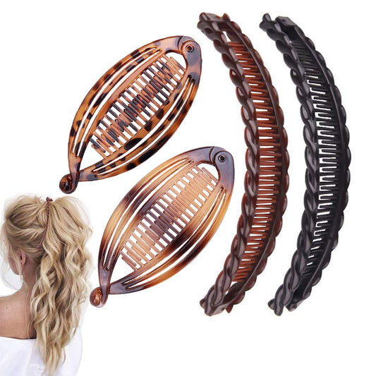 Aaiffey 4pcs Banana Hair Clips Vintage Clincher Combs Tool for Thick Curly Hair Accessories Fish Shape Ponytail Holer Claws Grips Clamp Clip Claws Set Beauty & Personal Care Aaiffey