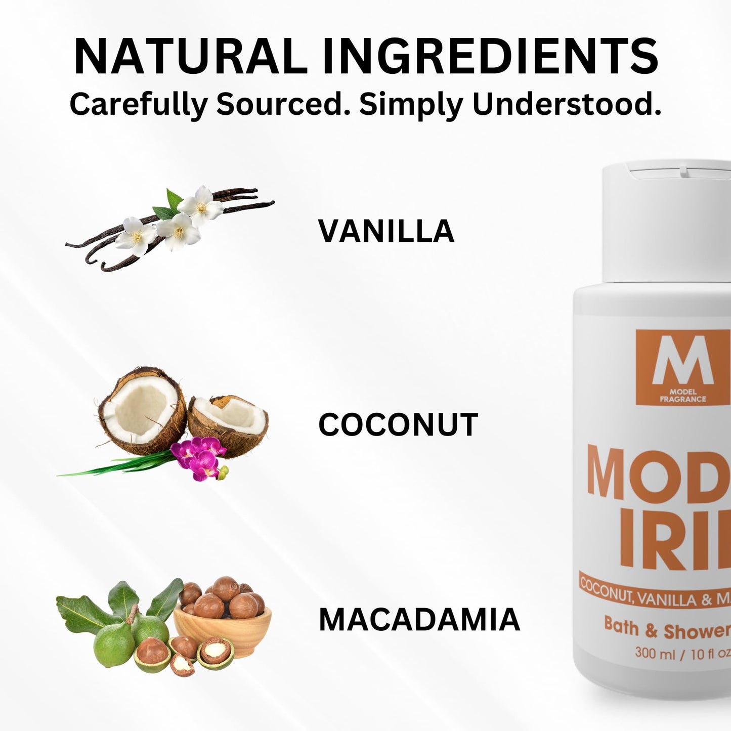 Model Irie Gourmand Body Gel | Coconut, Vanilla, and Macadamia Scented | Hydrating, Nourishing, and Refreshing Shower Gel | Scented Spa Products | Beauty & Personal Care MODELFRAGRANCE