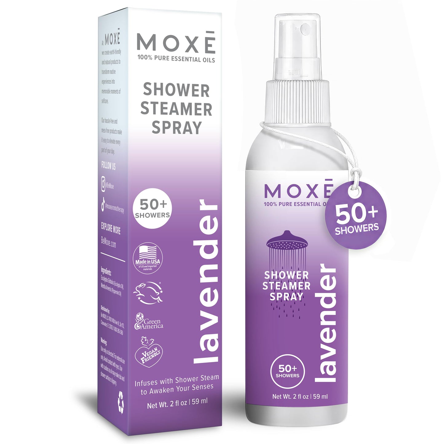 MOX? Shower Steamer Spray Lavender Essential Oil Shower Spray - Relaxing Aromatherapy Mist for Home Spa Experience - Pure Plant Based Fragrance Beauty and Personal Care MOXE