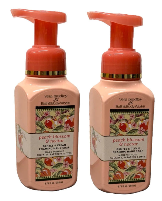 Bath and Body Works Gentle and Clean Foaming Hand Soap 8.75 oz each - Pack of 2 (Peach Blossom and Nectar) Beauty & Personal Care Bath & Body Works