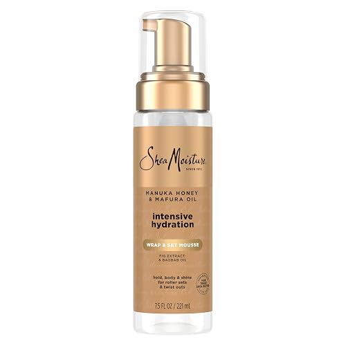 Shea Moisture Manuka Honey & Mafura Oil Wrap & Set Mousse Hydrating Made for Hold, Body, & Shine 7.5 oz Beauty & Personal Care Shea Moisture