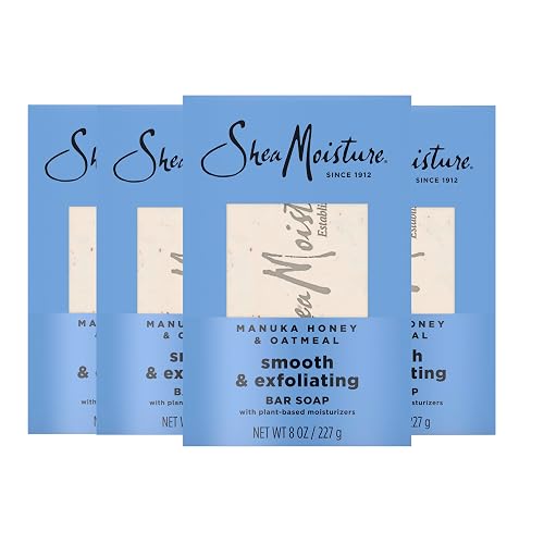 SheaMoisture Bar Soap Manuka Honey Oatmeal 4 Count Smoothing & Exfoliating Smooth and Exfoliating bar soap with 24h shea moisture nutrients Beauty & Personal Care Shea Moisture
