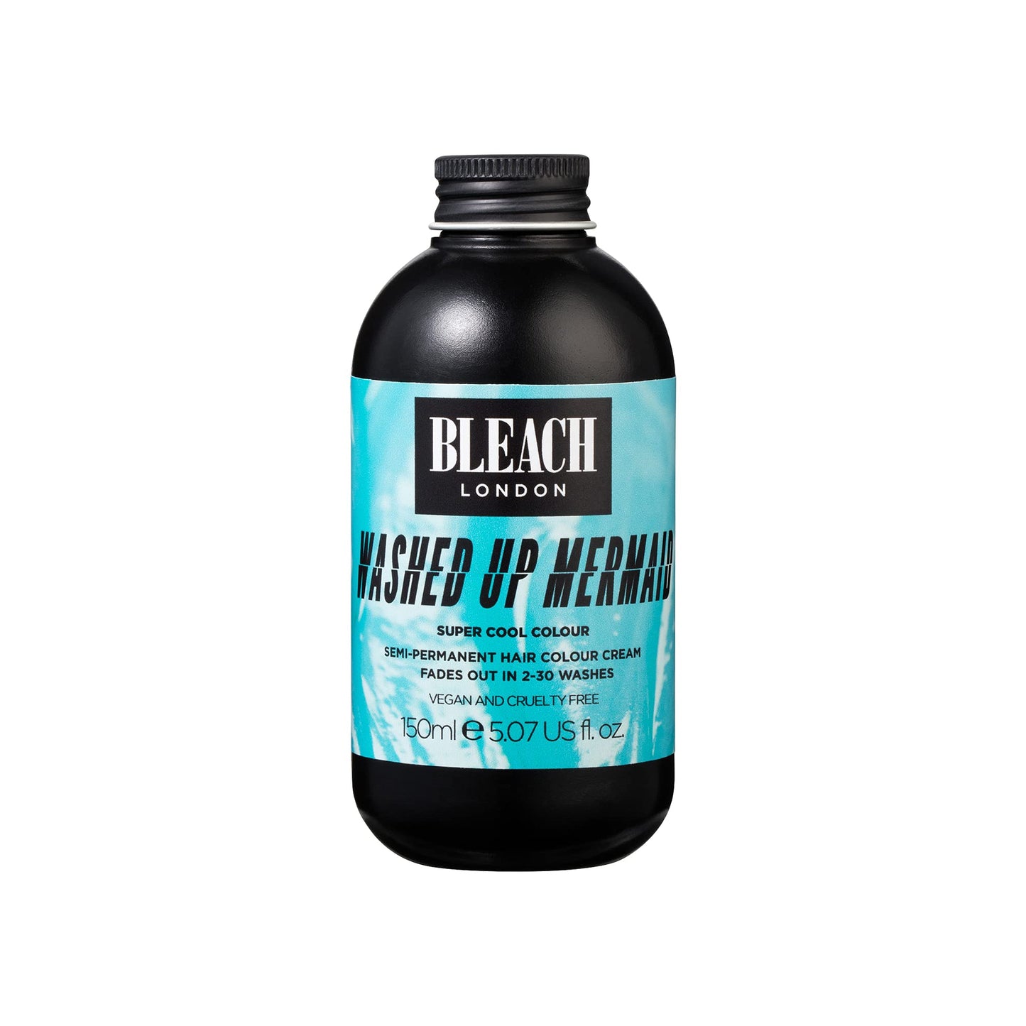 BLEACH LONDON Washed Up Mermaid Super Cool Color - Semi-Permanent Hair Color, Vivid Turquoise Blue, Bright Aqua Temporary Hair Color Cream, 5.07 fl Beauty & Personal Care Bleach London