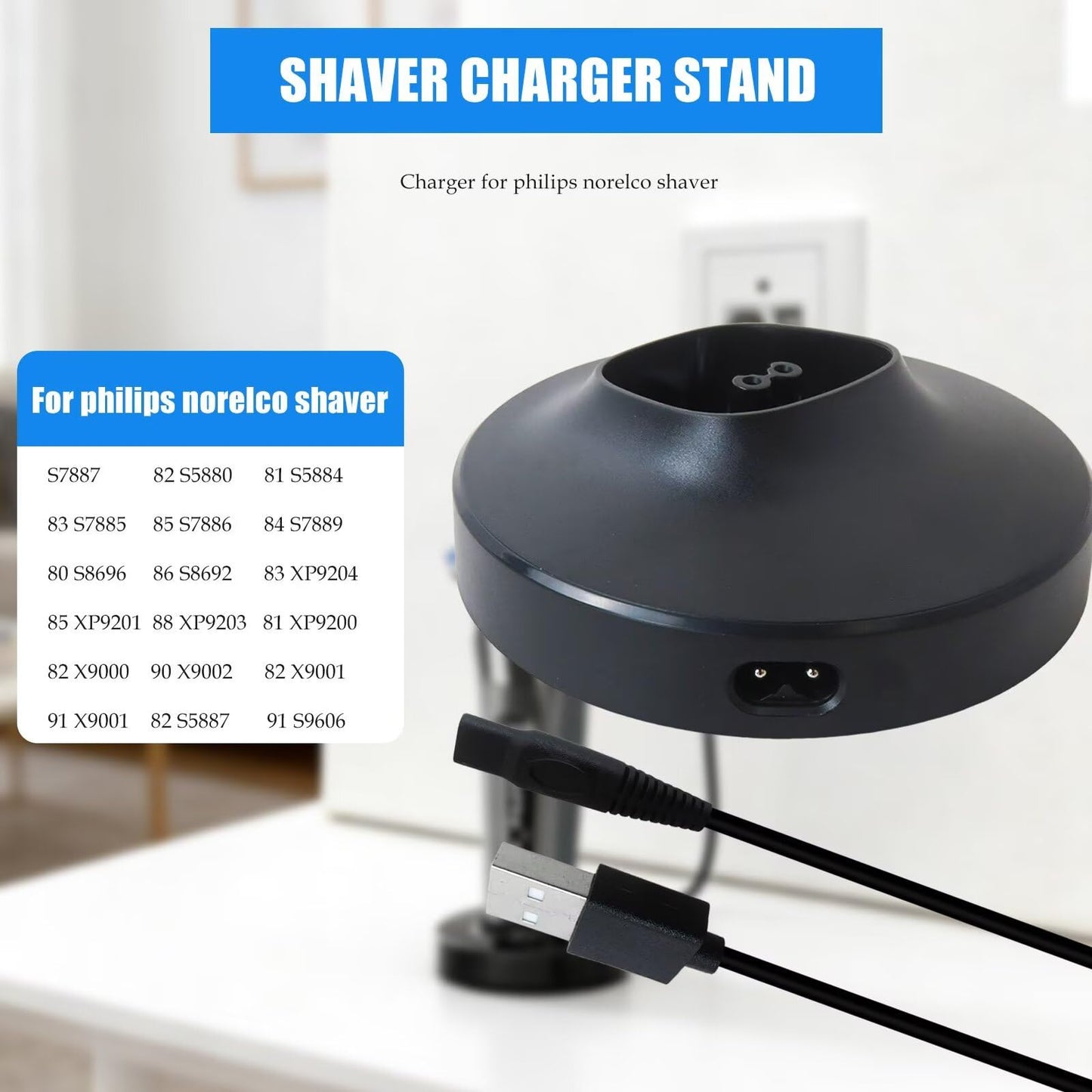 GRABOTE Updated Electric Shaver Charging Stand Charger Dock for P-hilips Norelco S7887/82 S5880/81 S5884/82 S5887/83 S7885/85 S7886/84 S7889/91 Beauty and Personal Care GRABOTE