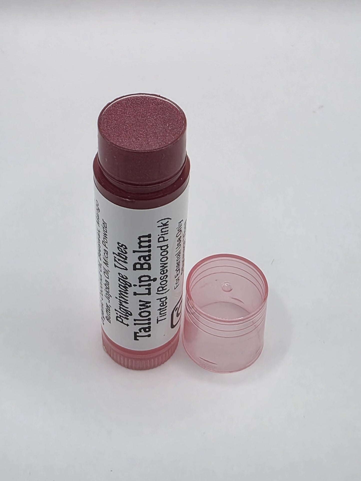 Tallow Lip Balm (3 Pack) (Tinted Rosewood Pink) Handmade Grass Fed Beef Tallow Lip Balm with Nourishing Oils Beauty and Personal Care Pilgrimage Vibes