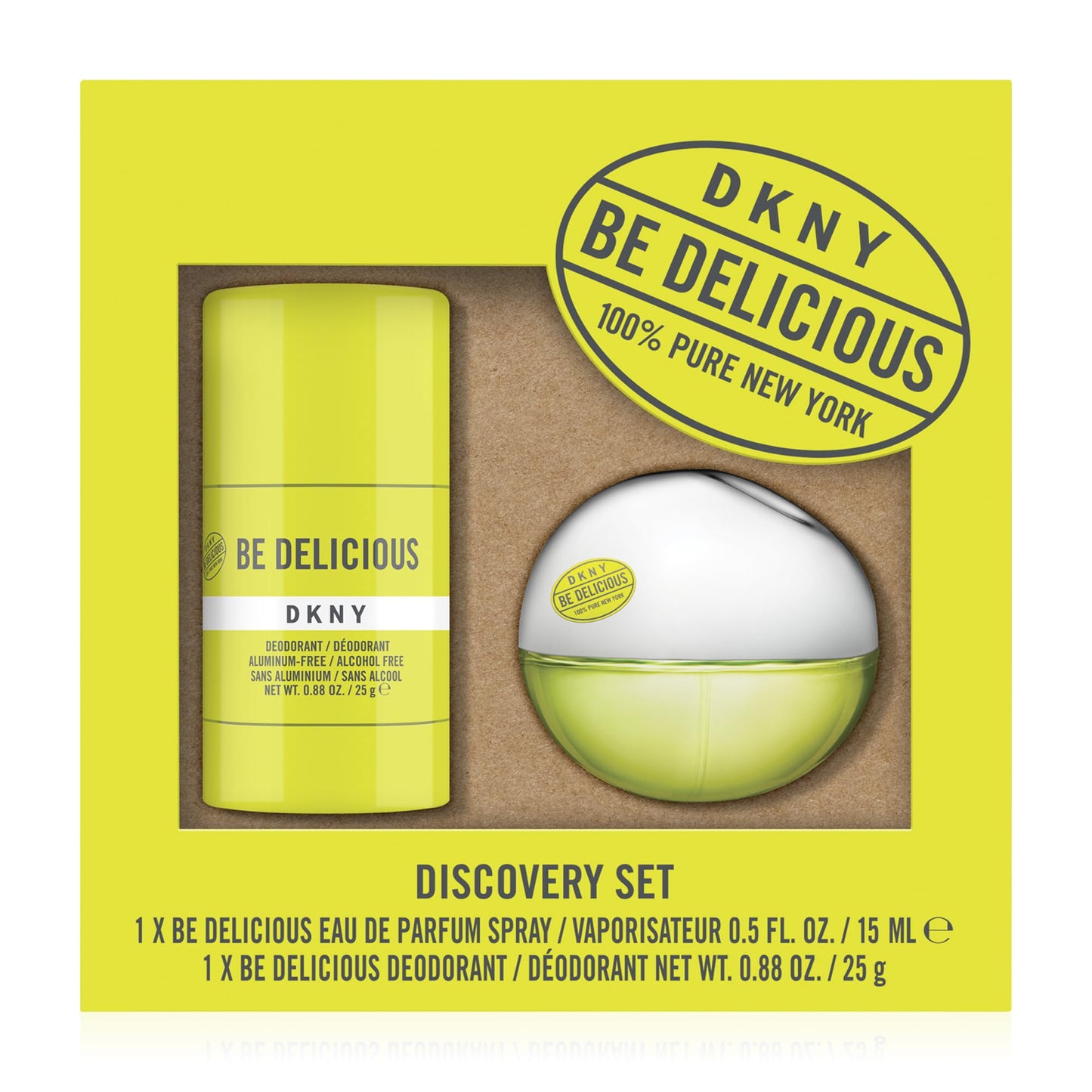 DKNY Be Delicious Discovery Set For Women - Eau de Parfum Mini Spray 0.5 Fl. Oz. & Aluminum Free Deodorant Stick 0.88 Oz. Beauty & Personal Care DKNY