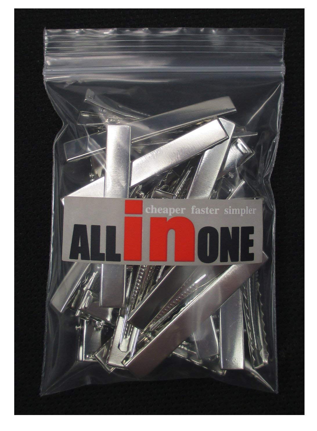 50pcs Metal Silver Flat Single Prong Alligator Hair Clips Nickel Free 56mm Beauty & Personal Care ALL in ONE