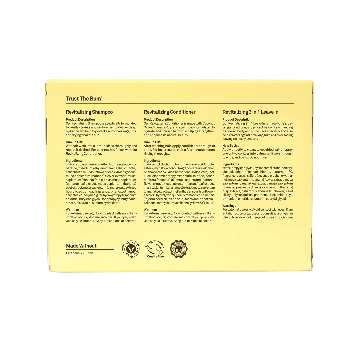 Sun Bum Hair Care Travel Essentials Kit - Revitalize Your Hair With Revitalizing Shampoo, Conditioner, and 3-in-1 Leave In Treatment - Includes Aloha Beauty & Personal Care Sun Bum