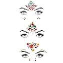 Christmas Face Gems,3PCS Crystal Body Glitter Face Stickers Festival Makeup Jewels Temporary Tattoo Glitter Rhinestone Adhesive for Face Eyes Body Beauty & Personal Care Cheeroyal