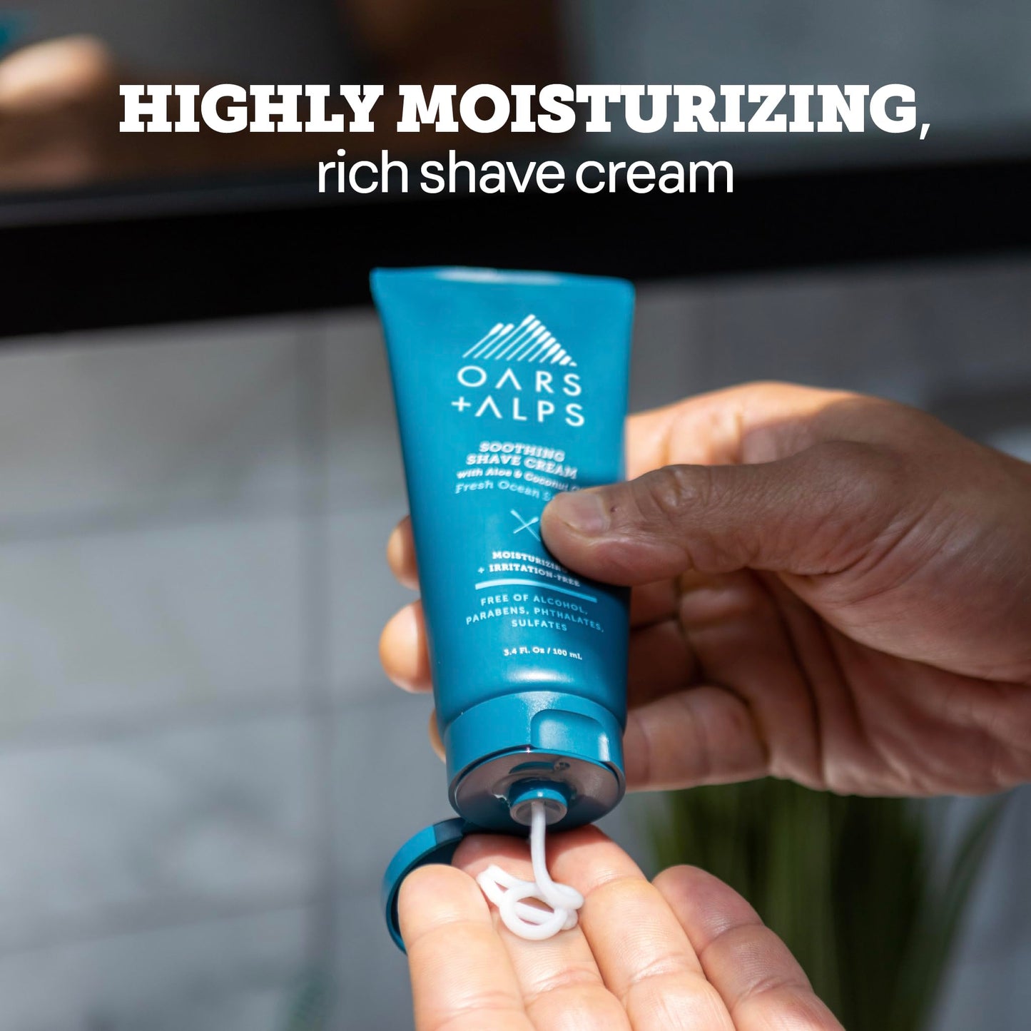 Oars + Alps Soothing Men's Shaving Cream, Dermatologist Tested and Infused with Aloe and Coconut Oil, Fresh Ocean Splash Scent, TSA Friendly, 3.4 Oz… Beauty & Personal Care Oars + Alps