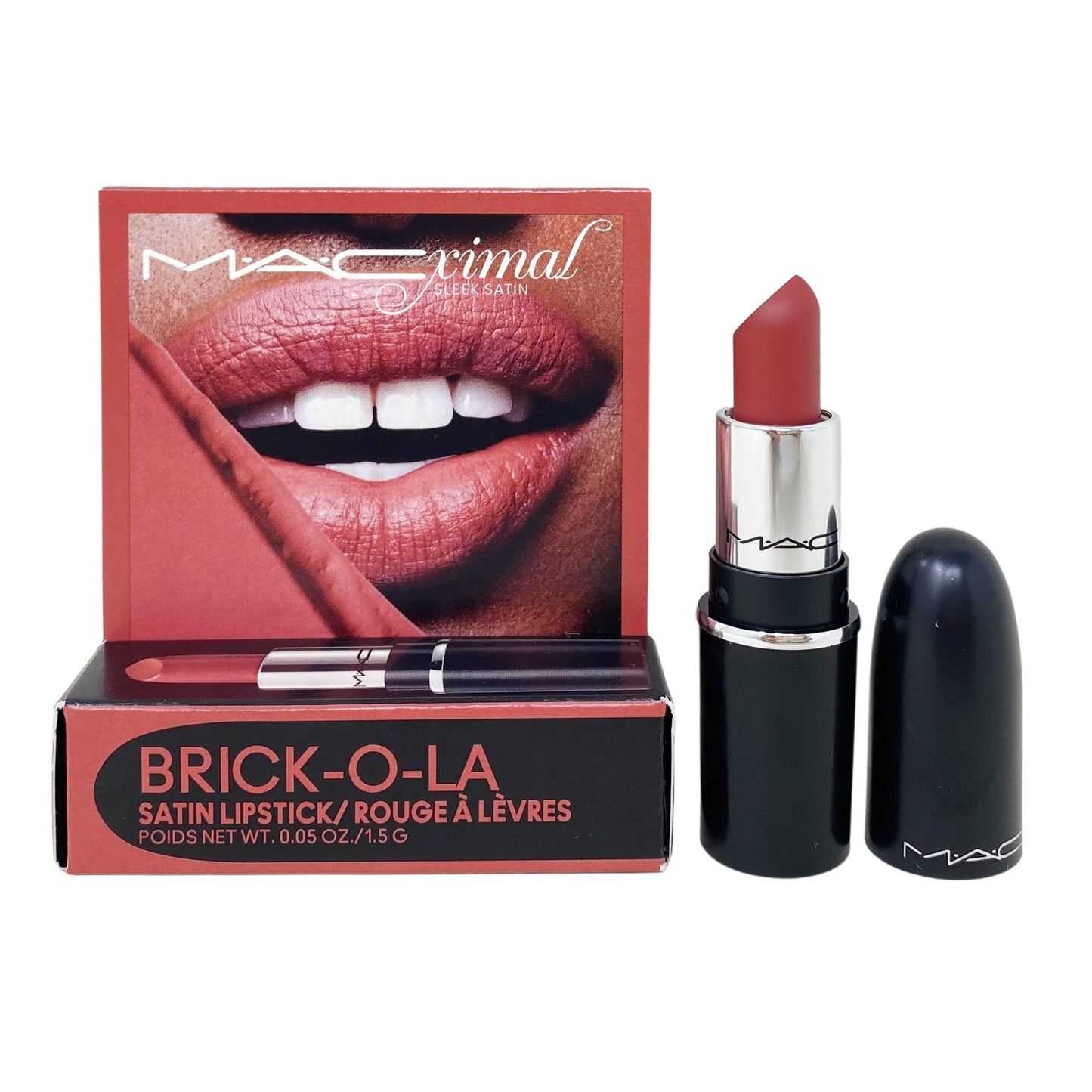 MAC M·A·C Cosmetics Mini M·A·Cximal Satin Lipstick - 826 Brick-O-La (0.05 oz / 1.5 g) Beauty & Personal Care MAC