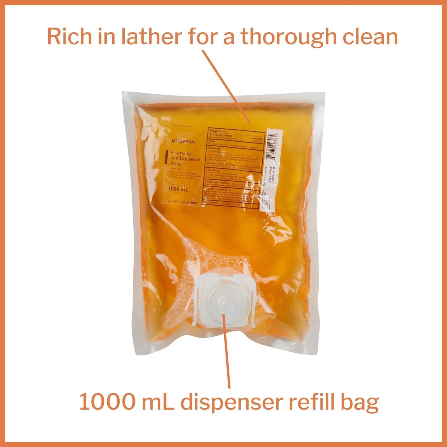 McKesson Foaming Hand Soap Refill, 1000 mL [Pack of 1] Foaming Dispenser Refill, Clean Scent Beauty & Personal Care McKesson