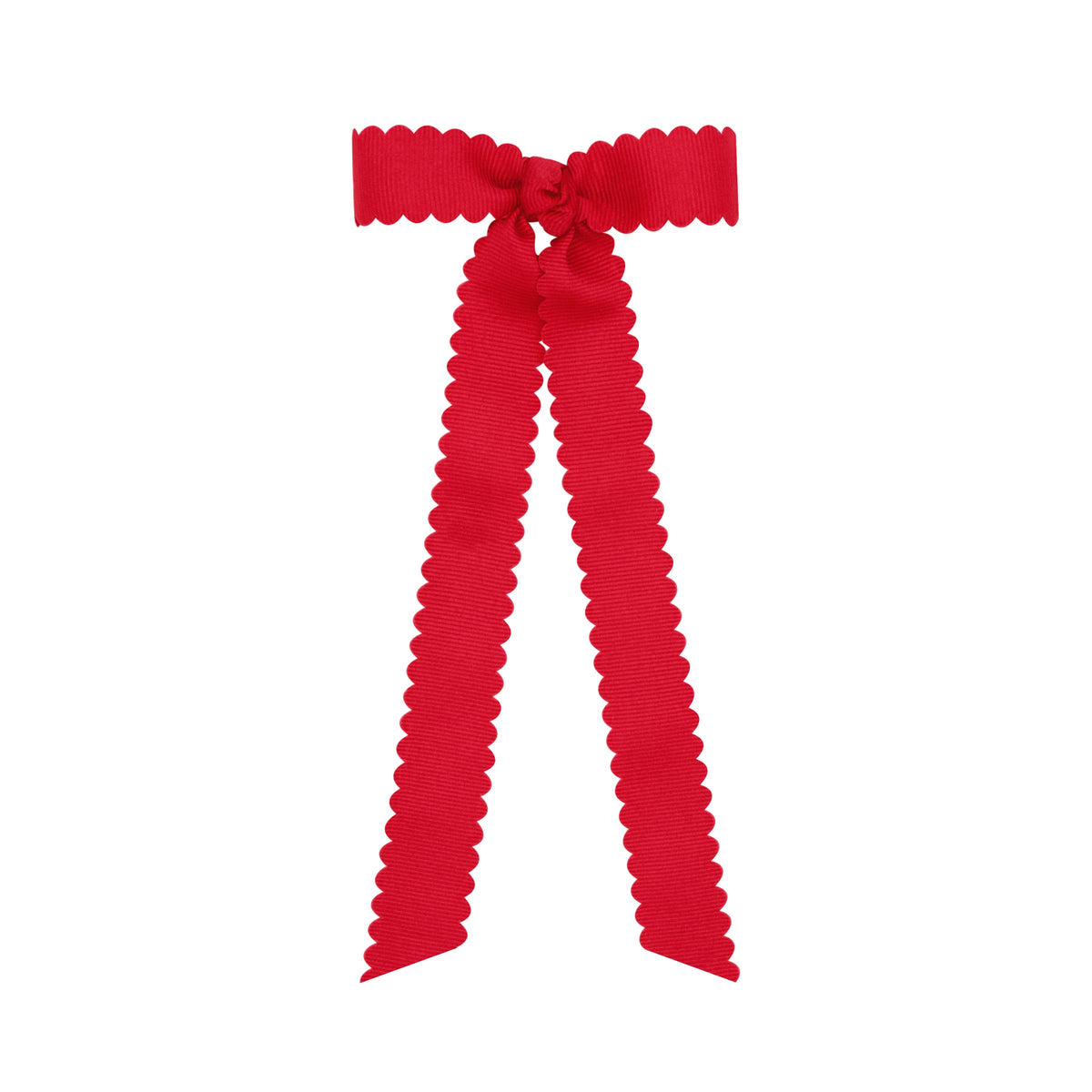 Wee Ones Mini Grosgrain Bowtie with scalloped edge, knot wrap and streamer tails 8"