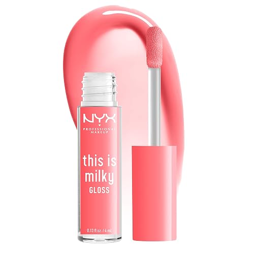 NYX PROFESSIONAL MAKEUP This Is Milky Gloss, Vegan Lip Gloss, 12 Hour Hydration - Moo-dy Peach (Sheer Coral) Beauty & Personal Care NYX PROFESSIONAL MAKEUP