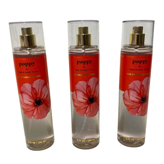 Bath & Body Works Fine Fragrance Mists, Set of 3, Each Bottle 8oz (Poppy) Beauty & Personal Care Bath & Body Works