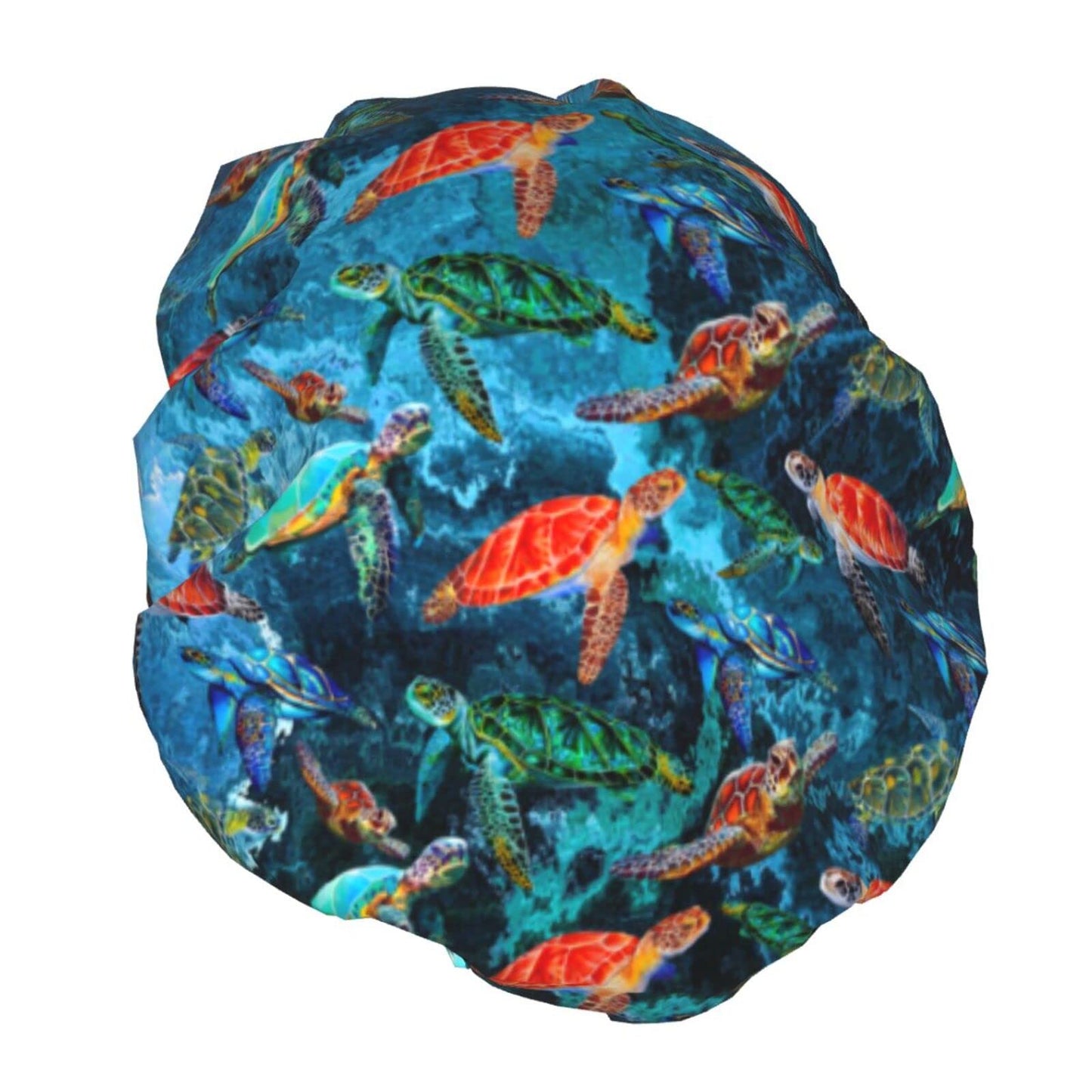 Sea Turtle Shower Cap For Women Adjustable Double Waterproof Layers Bathing Bath Cap Hair Protection Reusable Ladies Spa Salon Shower Hat Beauty & Personal Care Wizfuyq