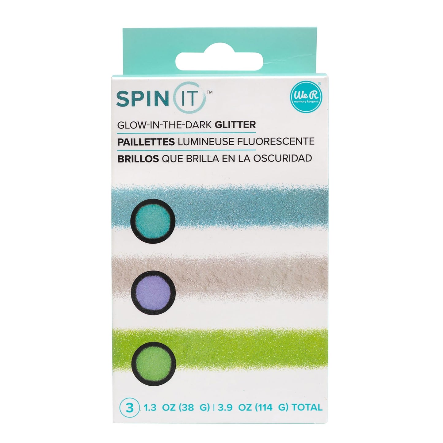 We R Spin It Glitter 3/Pkg-Glow-in-The-Dark Beauty & Personal Care We R Memory Keepers