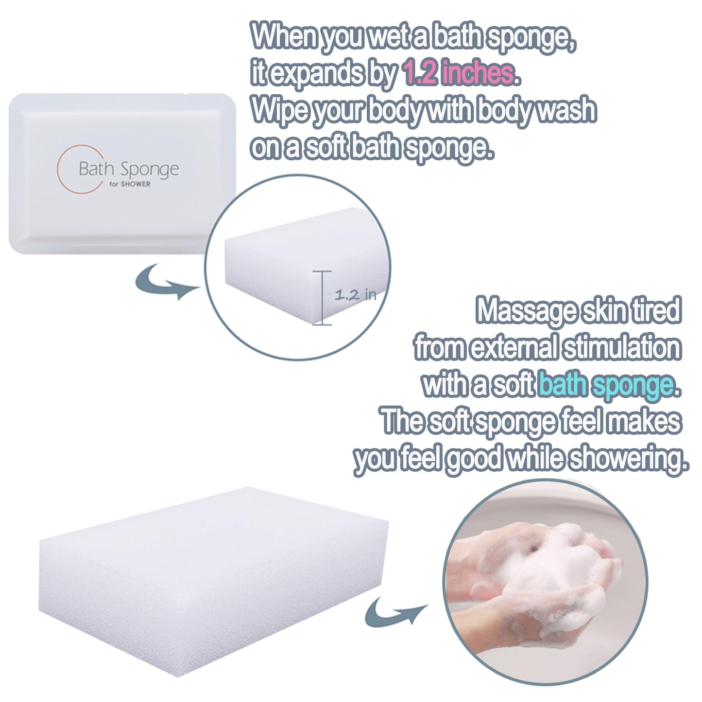 Travel-Friendly, Gentle, Soft-Textured Disposable Bath Sponges - 12 Pieces, Ideal for Travel and Home Use Beauty and Personal Care priming water