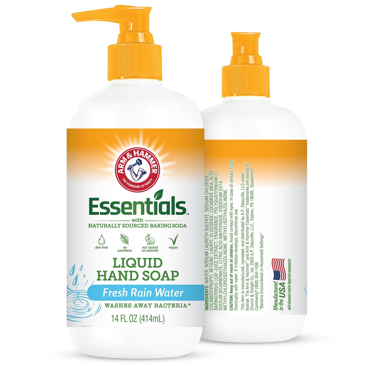 Arm & Hammer Liquid Hand Soap for Skin Cleaning - Cleanser for Kitchen & Bathroom with Fresh Rain Water Scent - Natural Hand Soap Cleanses, Softens 14 Beauty & Personal Care Arm & Hammer