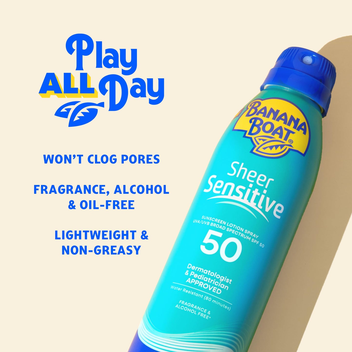 Banana Boat Sheer Sensitive Body Spray, SPF 50, 6oz Beauty & Personal Care Banana Boat