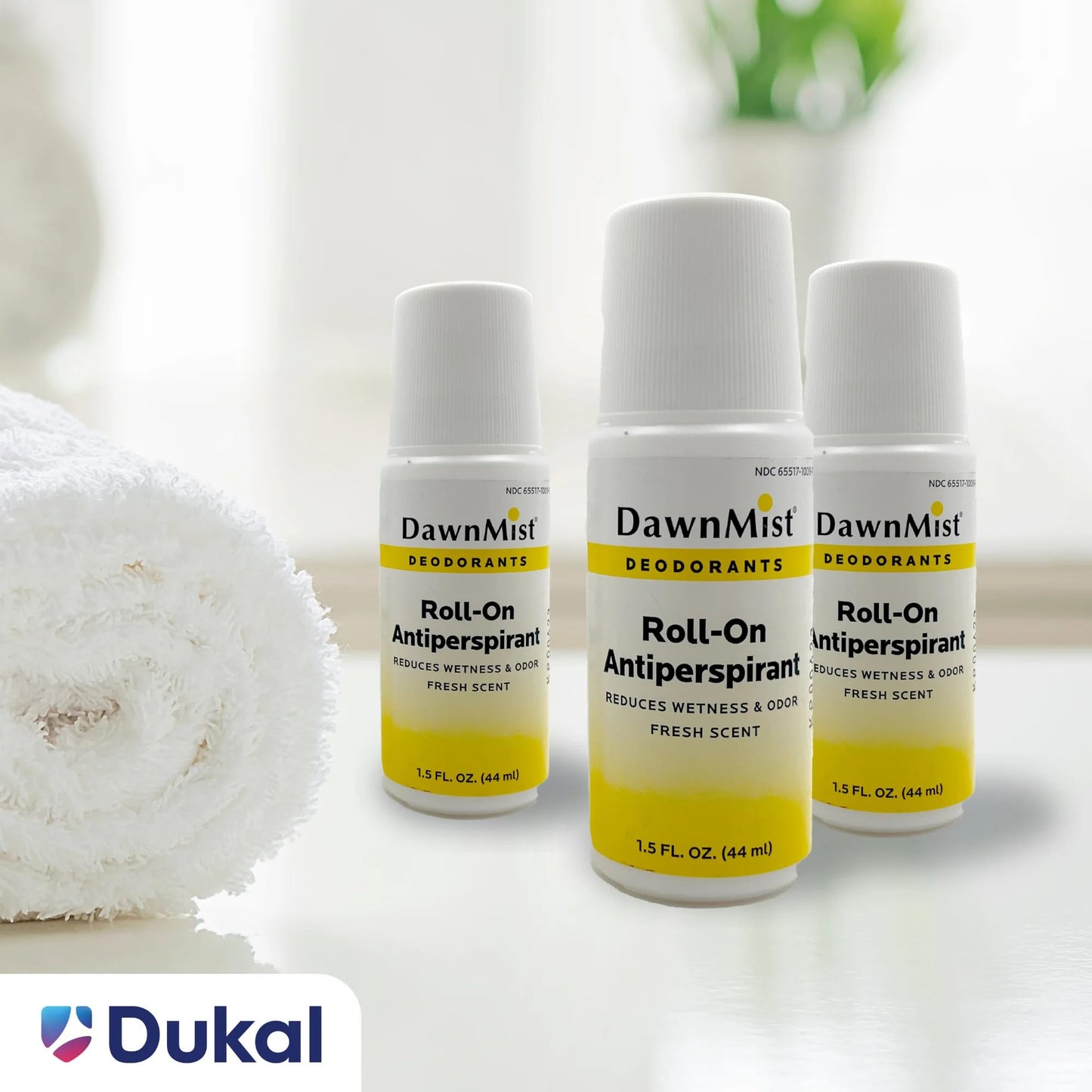 Dukal RD15 DawnMist Roll On Antiperspirant & Deodorant, Fresh Scent, Travel Size, 1.5oz, 3 pack Beauty and Personal Care DawnMist