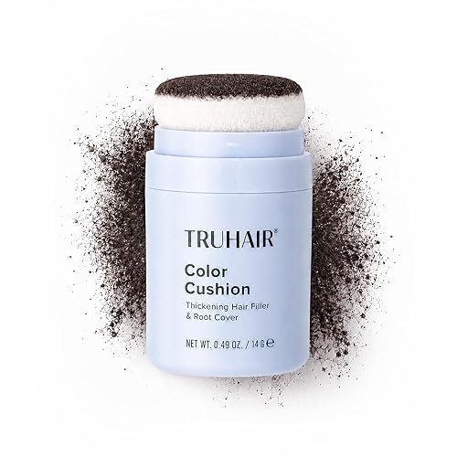 TRUHAIR Color Cushion Thickening Hair Filler & Root Cover Up Powder - Oil Absorbing Hair Fibers for Thinning Hair - Instant Volume, Gray Coverage Beauty & Personal Care Truhair