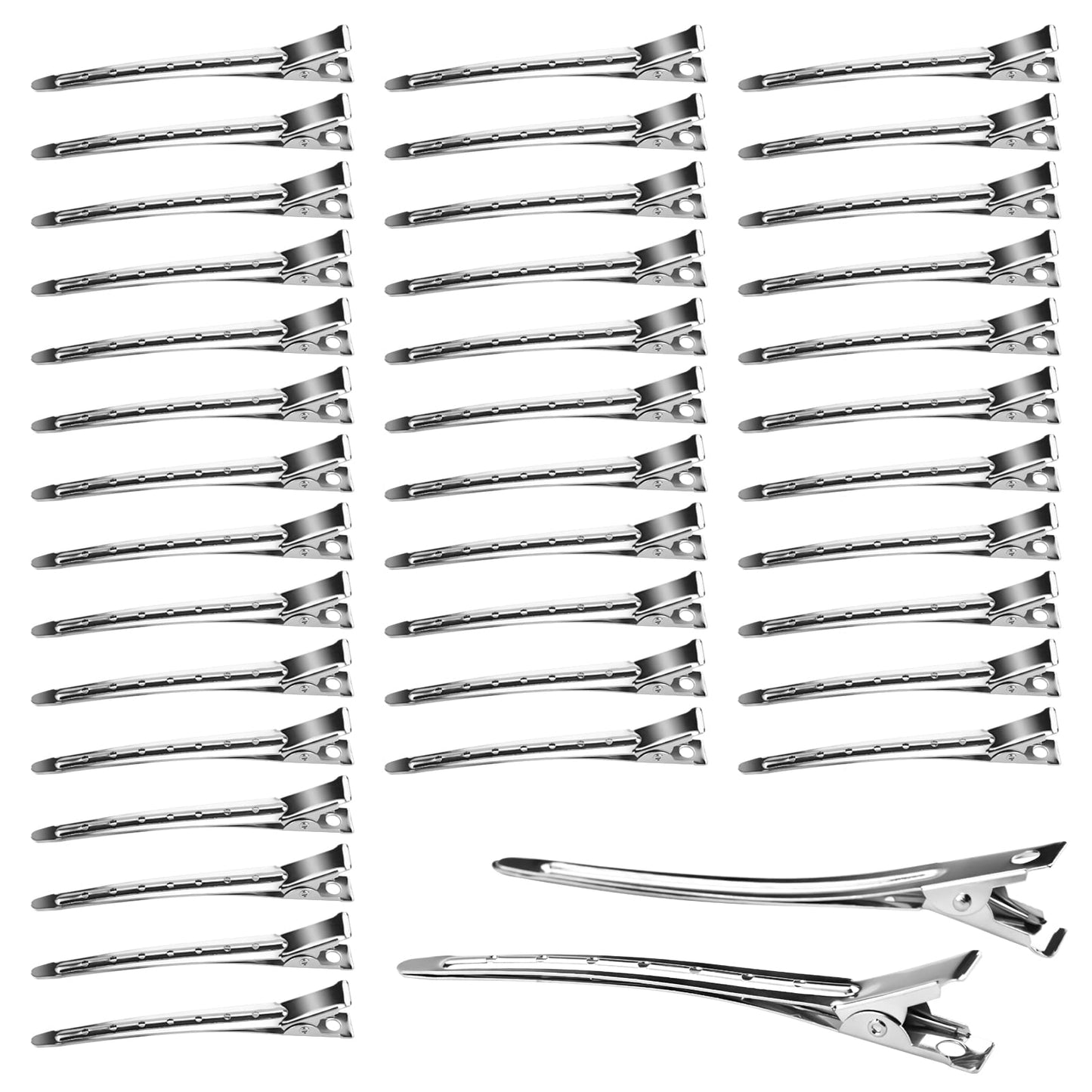 Neworkg 50pcs 3.5 Inches Duck Bill Hair Clips, Superior Silver Alligator Curl Clips with Holes, Hairdressing Salon Hair Grip, DIY Accessories Hairpins Beauty & Personal Care Neworkg