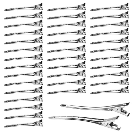 Neworkg 50pcs 3.5 Inches Duck Bill Hair Clips, Superior Silver Alligator Curl Clips with Holes, Hairdressing Salon Hair Grip, DIY Accessories Hairpins Beauty & Personal Care Neworkg