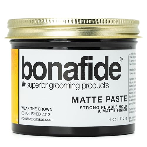 Bona Fide Pomade, Matte Paste 4 oz. | Matte Finish Texturing Pliable Strong Hold, Water Based Formula Washes out Easily, Light Citrus Fragrance Beauty & Personal Care Bona Fide Pomade