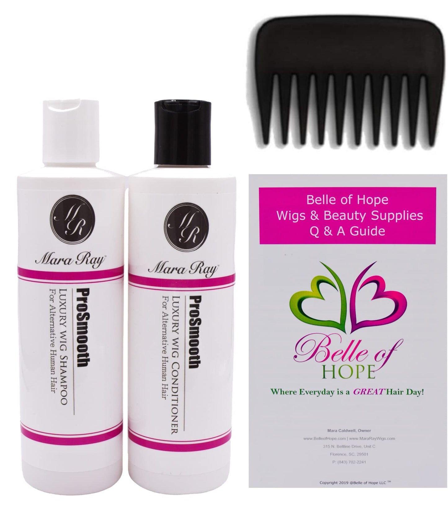 ADD-ON CROWN Human Hair/HF Synthetic Blend Topper by Envy, 5PC Bundle: Topper, 4oz Mara Ray Luxury Shampoo & Conditioner, Wide Tooth Comb, and 19 Page Beauty & Personal Care Belle of Hope Mara Ray