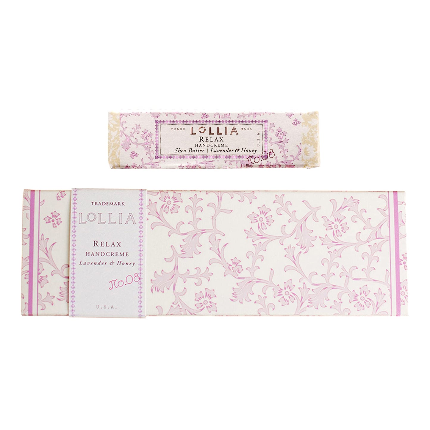 LOLLIA Relax Handcreme Bundle, 4 oz. & .33 oz. - Lavender & Honey - Scented Hand Cream for Women, Moisturizing Hand for Dry Hands, Shea & Cocoa Beauty & Personal Care LOLLIA