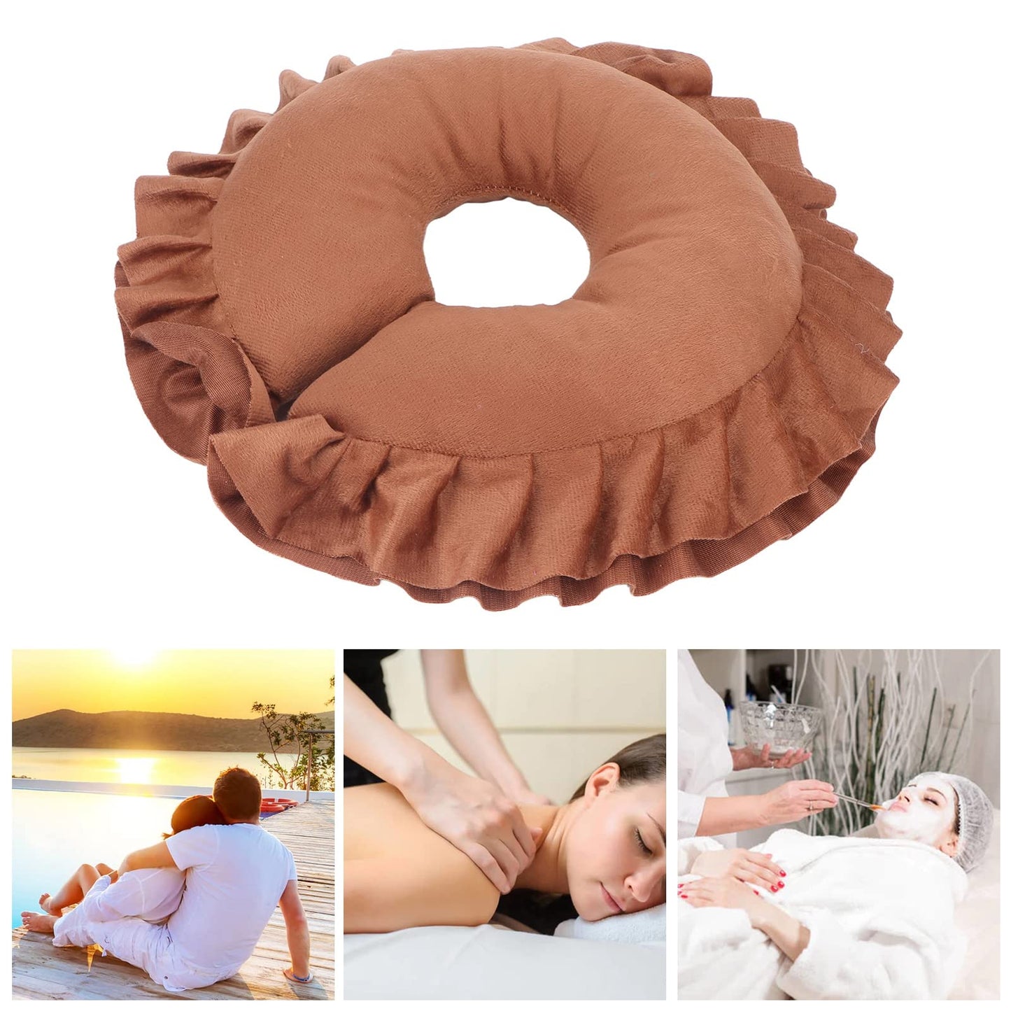 Naroote Spa Salon Face Cushion, Multipurpose Breathable 360 U Shaped Neck Cushion for Massage Traveling Beauty and Personal Care Naroote