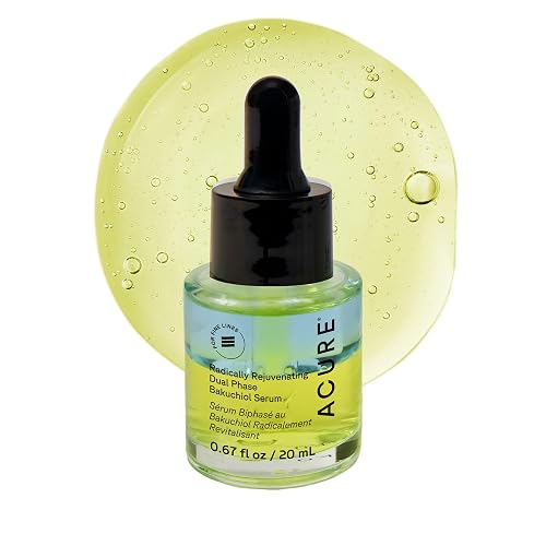Acure Radically Rejuvenating Dual Phase Bakuchiol Serum - Bakuchiol Oil Serum for Face, Anti Aging Retinol Alternative for Wrinkles & Fine Lines, Cold Beauty & Personal Care Acure