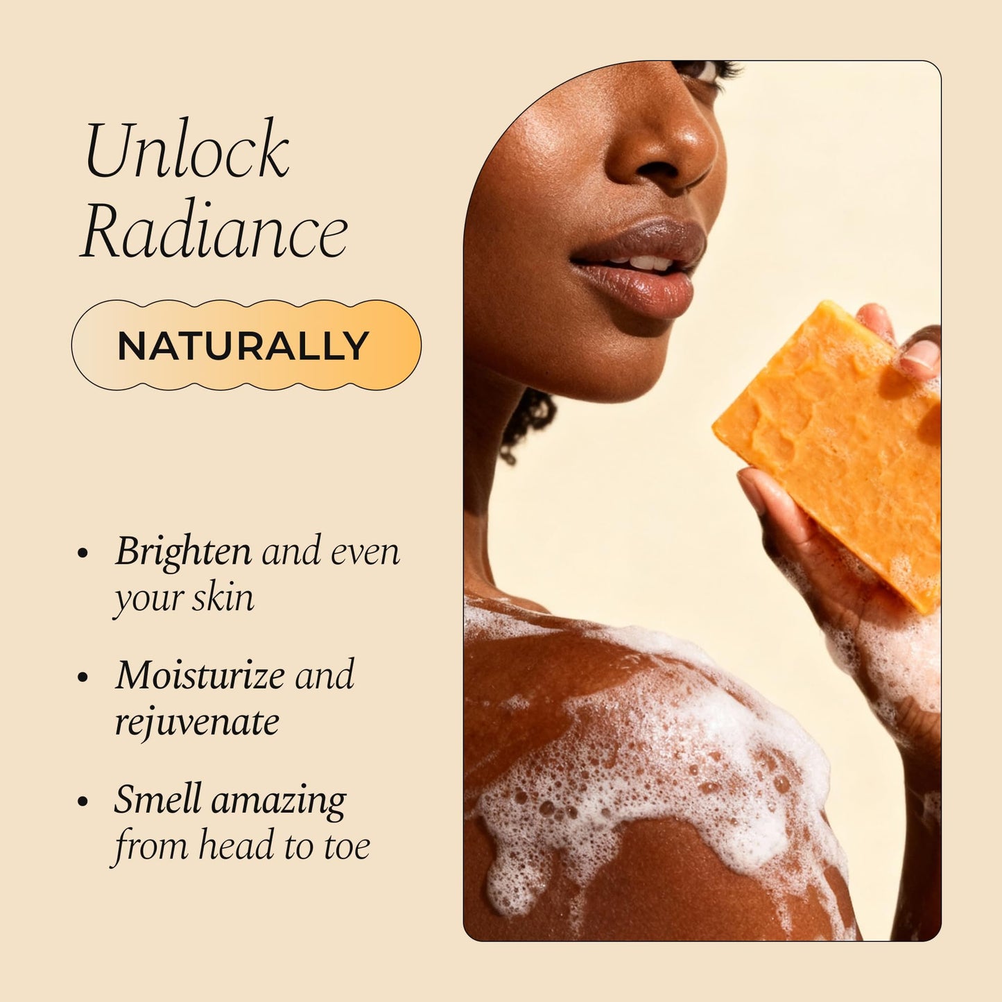 Glo Melanin Organic Turmeric Soap for Dark Spots, Soap for Face, All Natural Face Wash Beauty and Personal Care Glo Melanin