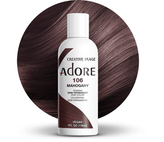 Adore Semi Permanent Hair Color (106 Mahogany) | Vegan & Cruelty-Free Brown Hair Dye | No Ammonia, No Peroxide, No Alcohol | 4 Fl Oz Beauty & Personal Care Adore
