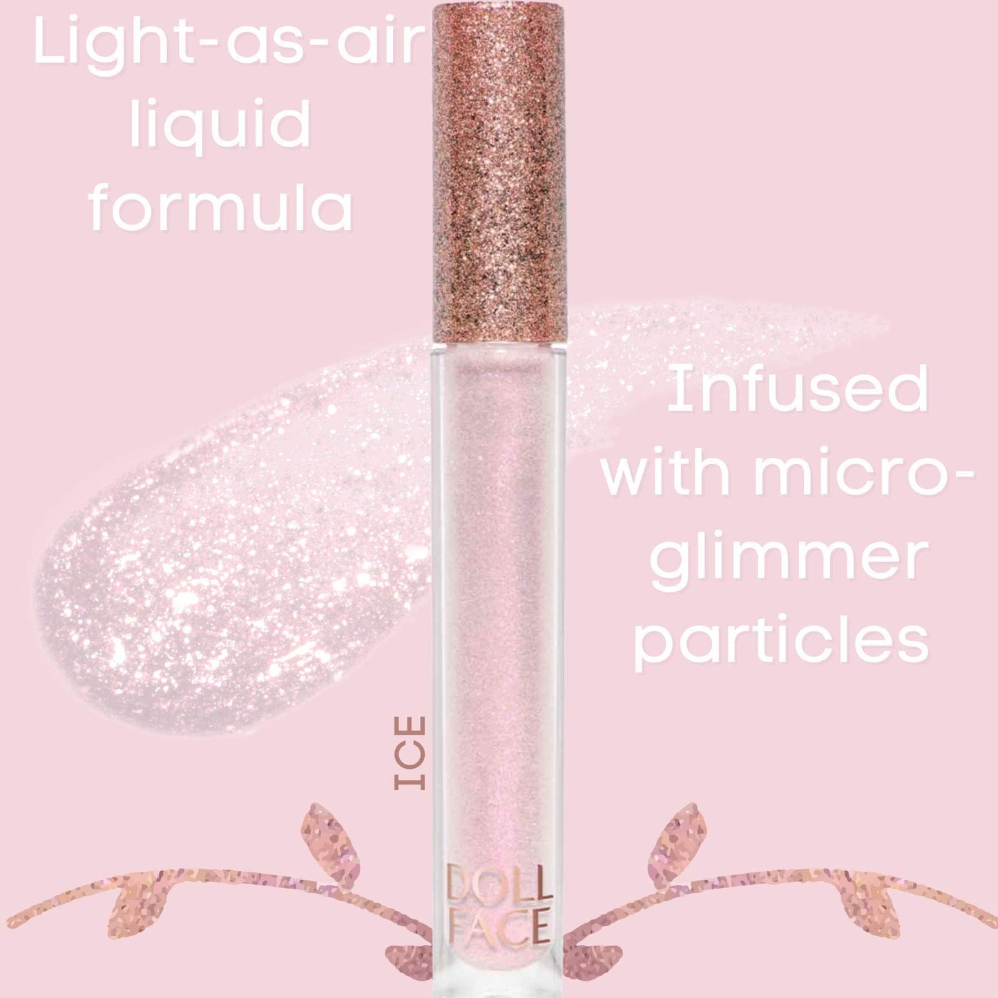 Doll Face Lip Gloss | Glitterazzi Liquid Lip Bling | Topping Glitter with a Glossy Shine for Lips | Sheer Finish | Cruelty-Free | ICE Beauty & Personal Care Doll Face