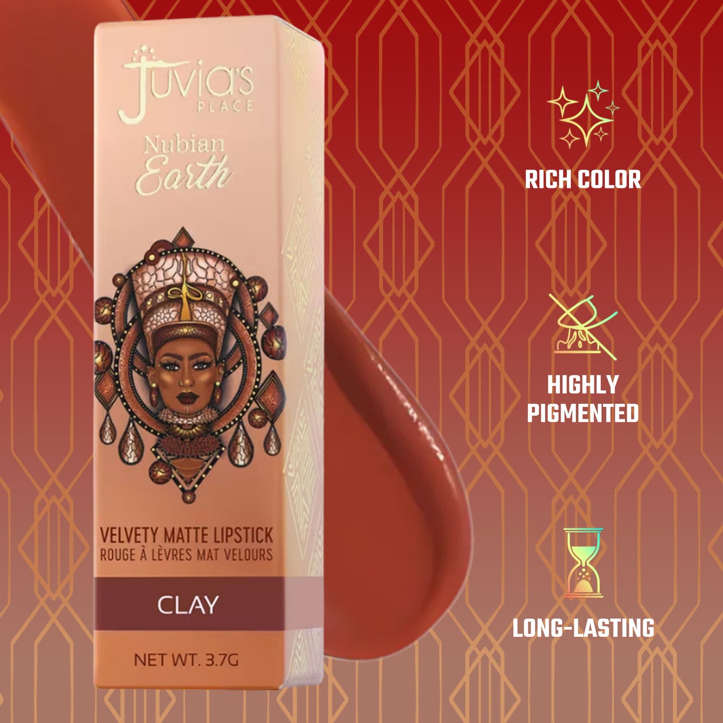 Juvia's Place Nubian Earth Matte Lipstick Clay - Hydrating Long-lasting Lipstick, Richly Pigmented Lip Makeup, Creamy with Matte Finish Beauty & Lip Beauty & Personal Care Juvia's Place