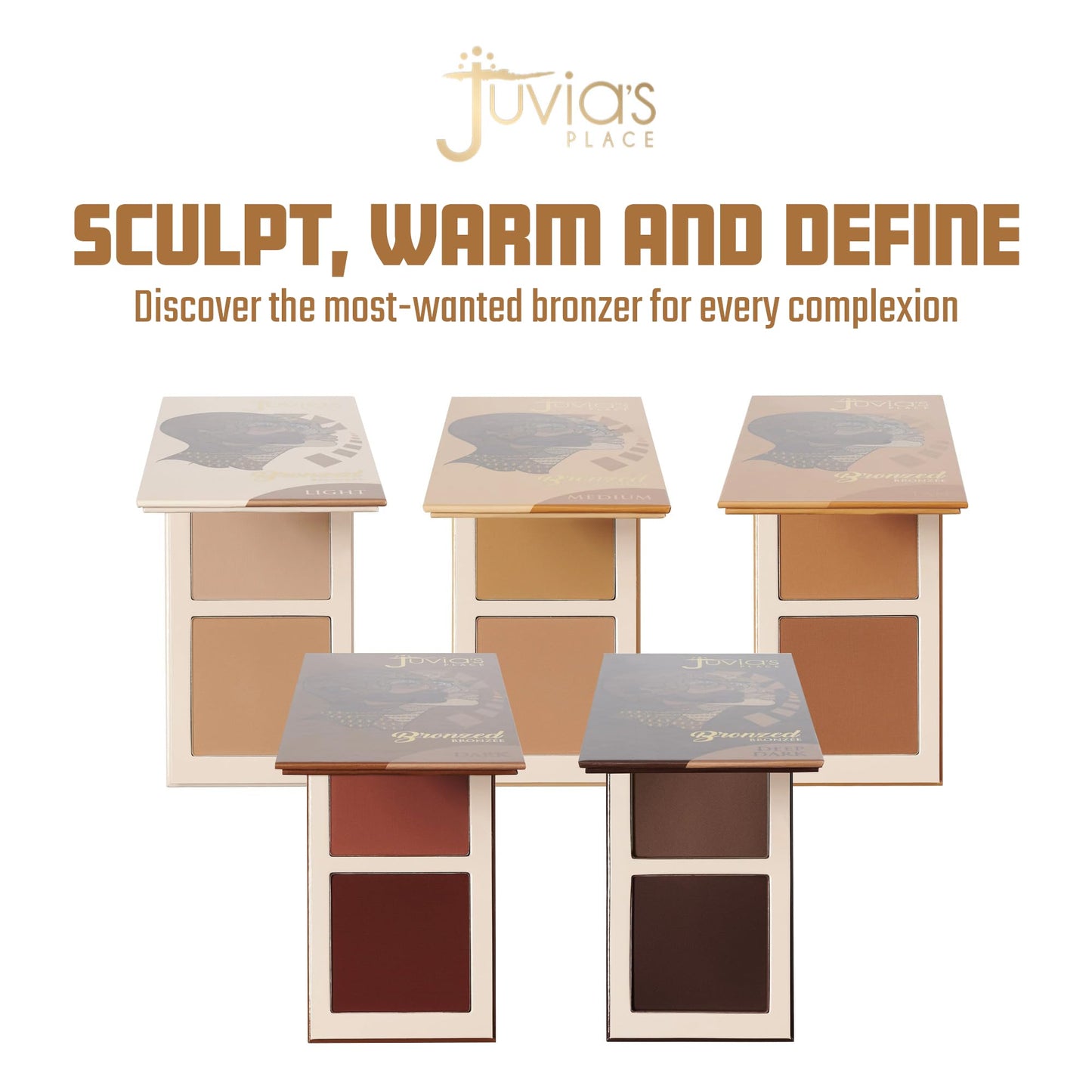 Juvia's Place Bronzed Duo Bronzer Deep Dark - Soft Matte Bronzer, Contour, Pressed, Long-Wearing & Buildable Bronzing Powder - Suitable for Very Dark Beauty & Personal Care Juvia's Place