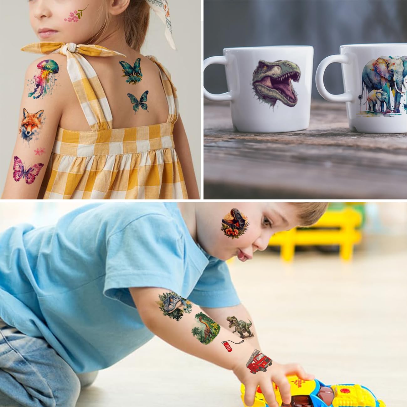 CHARLENT Temporary Tattoos for Kids - 320 Mixed Styles (36 Sheets) Beauty and Personal Care CHARLENT