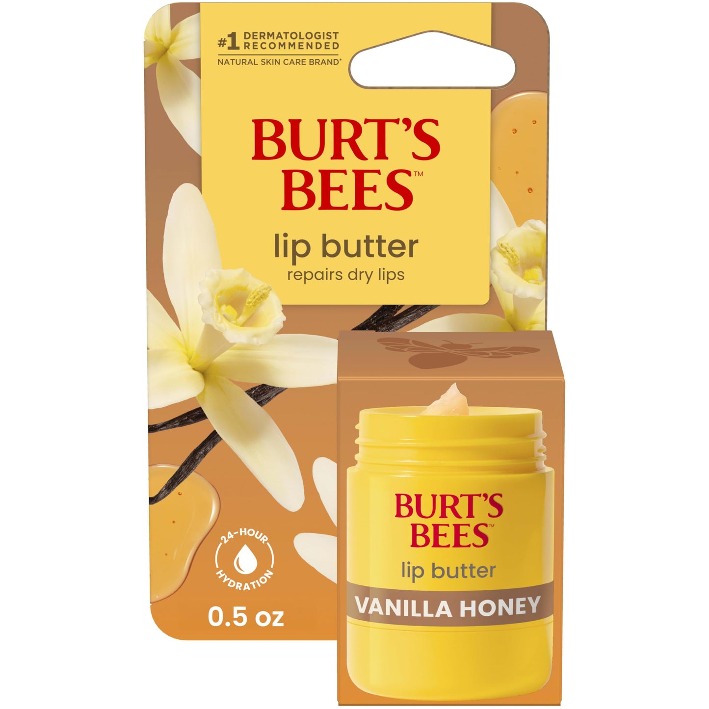 Burt's Bees Vanilla Honey Lip Butter, Repairs Dry Lips, 24 Hour Hydration, Locks in Moisture, Includes Shea and Mango Butters, Antioxidant Rich Beauty and Personal Care Burt's Bees