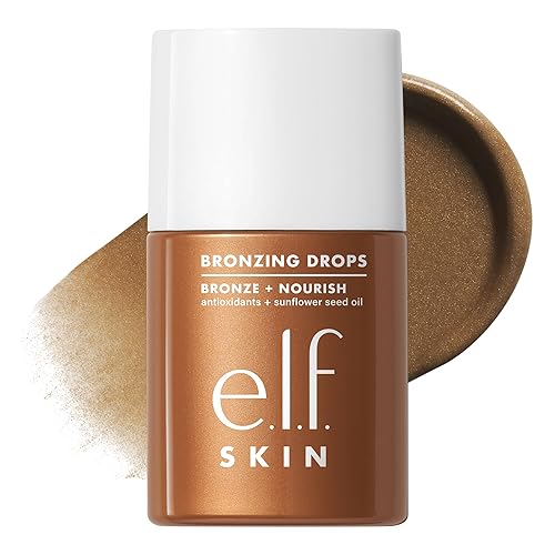 e.l.f. SKIN Bronzing Drops, Liquid Face Tinted Serum with Vitamin E & Sunflower Oil, Shimmer Finish, Vegan & Cruelty-Free, Copper Gold Beauty & Personal Care e.l.f.