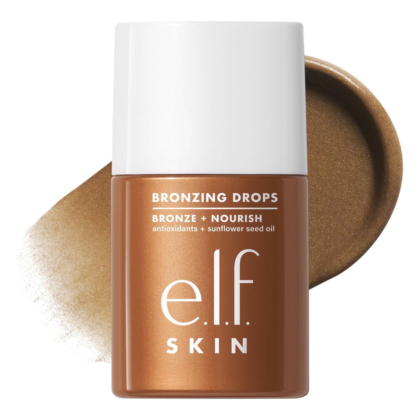 e.l.f. SKIN Bronzing Drops, Liquid Face Tinted Serum with Vitamin E & Sunflower Oil, Shimmer Finish, Vegan & Cruelty-Free, Copper Gold Beauty & Personal Care e.l.f.