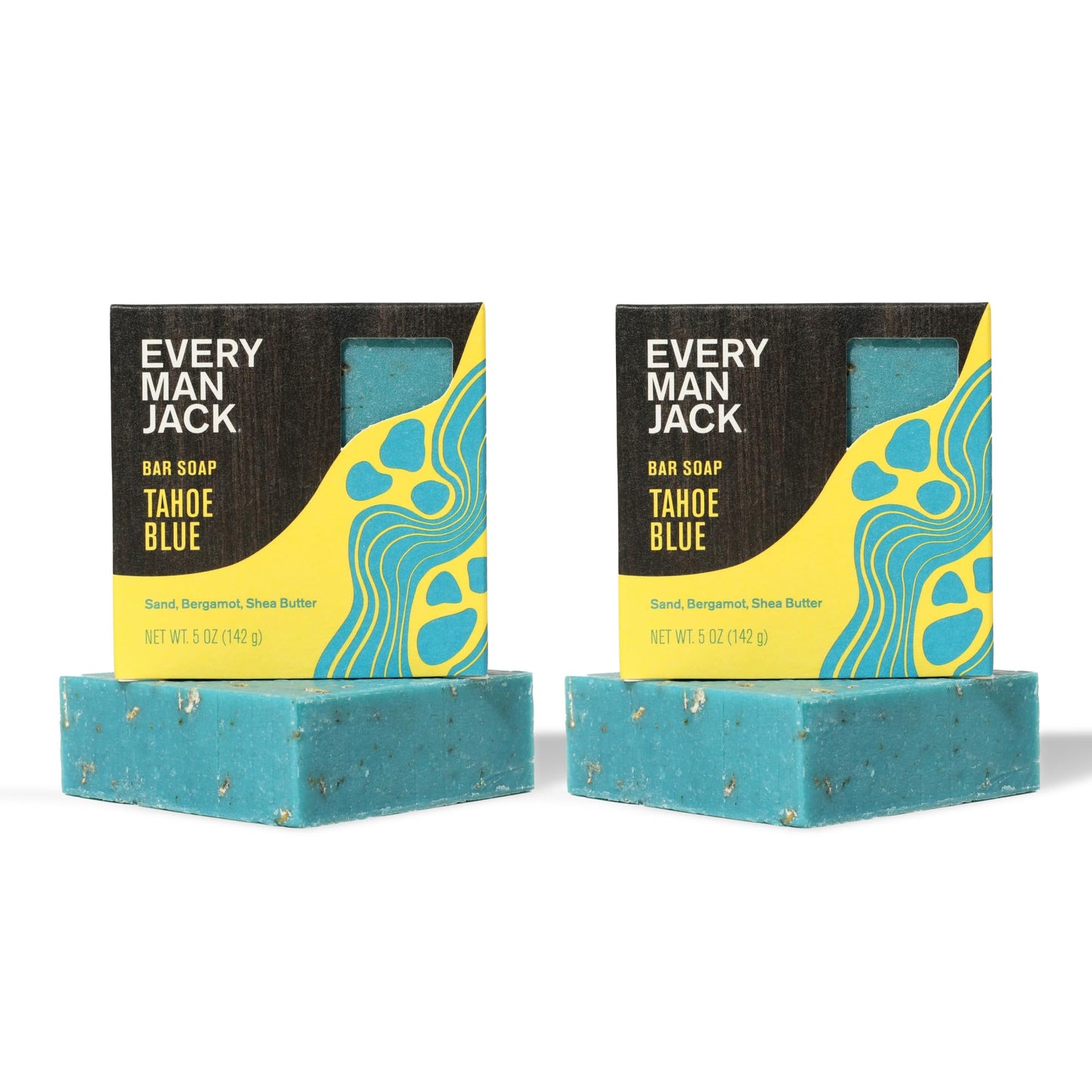 Every Man Jack Cold Plunge Mens Bar Soap - Tahoe Blue Scent with notes of Bergamot, Lemon, Freshwater Mist - Deeply Cleans, Hydrates with Naturally Beauty & Personal Care Every Man Jack