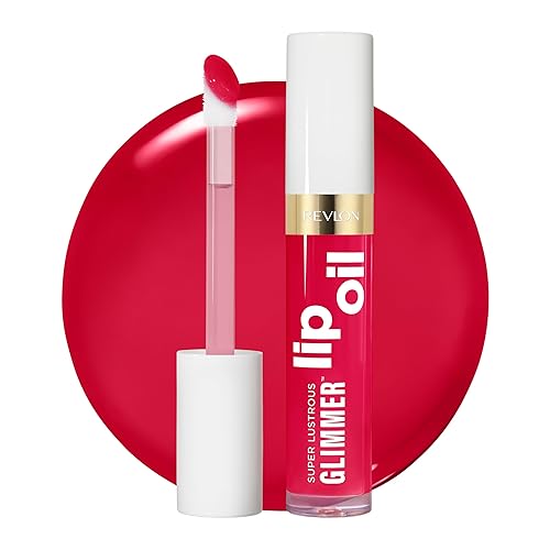 REVLON Super Lustrous Glimmer Lip Oil, Moisturizing & Tinted, Shiny Finish, Made with Plant-Based Squalane, 009 Boiling Point, 0.13 fl oz Beauty & Personal Care REVLON
