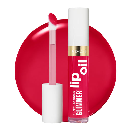 REVLON Super Lustrous Glimmer Lip Oil, Moisturizing & Tinted, Shiny Finish, Made with Plant-Based Squalane, 009 Boiling Point, 0.13 fl oz Beauty & Personal Care REVLON