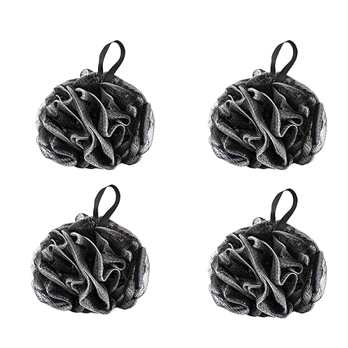 SEVENHEAD Bath Sponge Shower Loofahs, Gray, 50g/Piece, Mesh Pouf Bath Scrunchies Body Wash Puff(Set of 4) Beauty & Personal Care SEVENHEAD